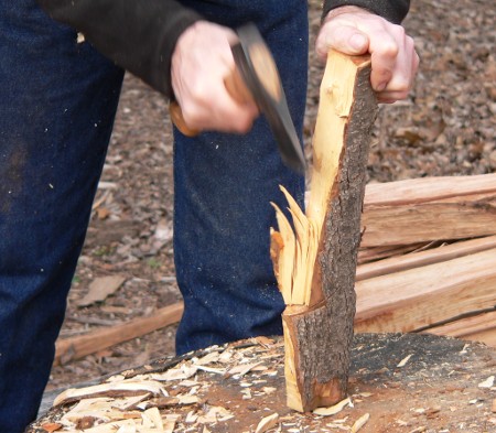 Quickly removing wood with a hatchet