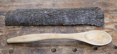 Wooden Spoon Made from a Log